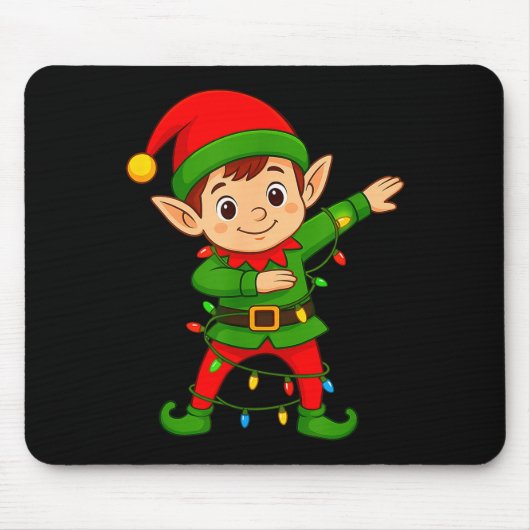 Dabbing Elf Shirt Costume Christmas Squad Men Boy  Mousepad (Vorne)