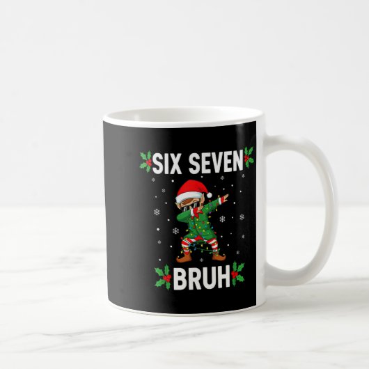 Dabbing Elf Six Seven Bruh Christmas 67 Meme Xmas Kaffeetasse (Rechts)