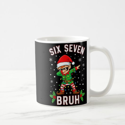 Dabbing Elf Six Seven Bruh Christmas 67 Meme Xmas Kaffeetasse (Rechts)