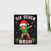 Dabbing Elf Six Seven Bruh Christmas 67 Meme Xmas Karte (Vorderseite)