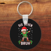 Dabbing Elf Six Seven Bruh Christmas 67 Meme Xmas  Schlüsselanhänger (Vorderseite)