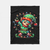Dabbing Elf Weihnachtslichter Jungs Mädchen Männer Fleecedecke (Vorderseite)