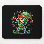 Dabbing Elf Weihnachtslichter Jungs Mädchen Männer Mousepad (Vorne)