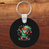 Dabbing Elf Weihnachtslichter Jungs Mädchen Männer Schlüsselanhänger (Vorderseite)