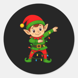 Dabbing-Elfen-Shirt-Kostüm Weihnachts-Squad Männer Runder Aufkleber
