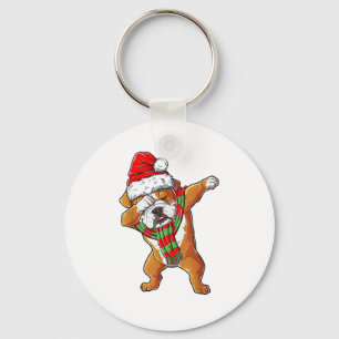 Dabbing English Bulldog Weihnachtsgeschenke Kinder Schlüsselanhänger