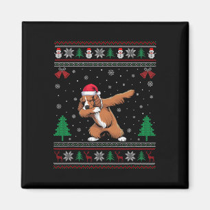 Dabbing Er Spaniel Weihnachtsmannmütze Boys Girls  Magnet