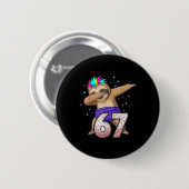 Dabbing Faultier 67 Lustige Sechs Sieben Gen Z Sla Button (Vorne & Hinten)