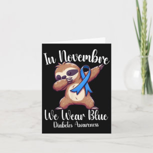 Dabbing Faultier Im November Tragen Wir Blau Diabe Karte