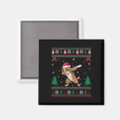 Dabbing Field Spaniel Hund Weihnachtsmannmütze Boy Magnet (Vorderseite/Rückseite)