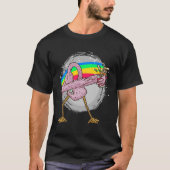 Dabbing Flamingo Beer Drinking Bird T-Shirt (Vorderseite)