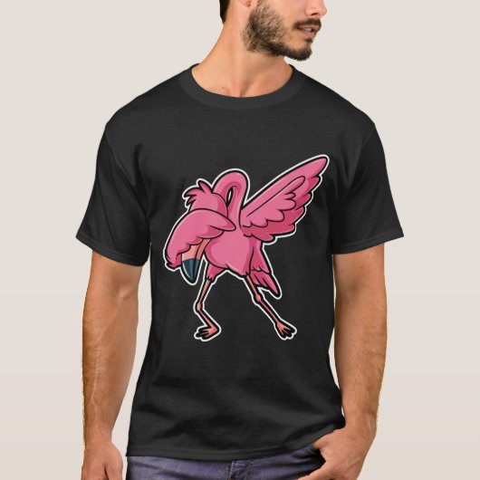 Dabbing Flamingo Dab Funny Gift T-Shirt (Vorderseite)