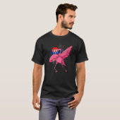 Dabbing Flamingo & Uncle Sam Hat American Flag 4. T-Shirt (Vorne ganz)