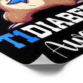 Dabbing Flatth Diabetes Awareness Typ 1 Diabetes B Poster (Ecke)