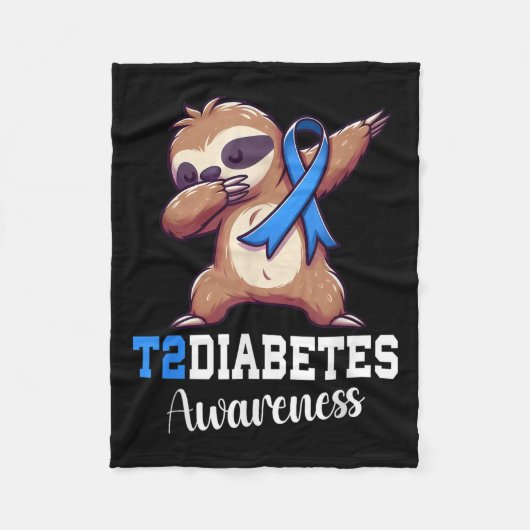 Dabbing Flatth Diabetes Awareness Typ 2 Diabetes B Fleecedecke (Vorderseite)
