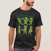 Dabbing Flossing Leprechaun Kleeblatt Funny St Pat T-Shirt (Vorderseite)