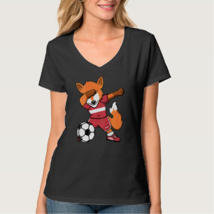 Dabbing Fox Latvia Soccer Fans Jersey Lettischer F T-Shirt