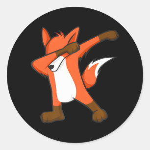 Dabbing Fox Niedlich Hip Hop Dab Dance Runder Aufkleber