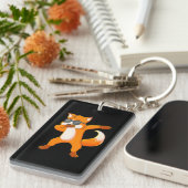 Dabbing Fox tragen Sonnenbrille Dab Dance Schlüsselanhänger (Vorderseite rechts)