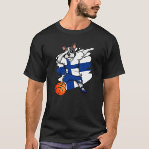 Dabbing Französisch Bulldog Finnland Basketball Fa T-Shirt
