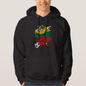 Dabbing Französisch Bulldog Litauen Fußball Fan Je Hoodie (Vorderseite)