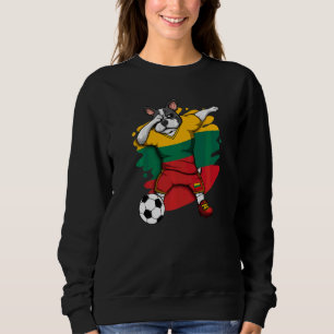 Dabbing Französisch Bulldog Litauen Fußball Fan Je Sweatshirt