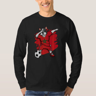 Dabbing Französisch Bulldog Marokko Fußball Fans J T-Shirt