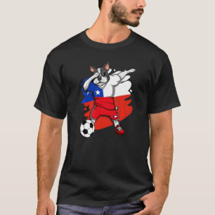 Dabbing Französischer Bulldog Chile Soccer Fans Je T-Shirt