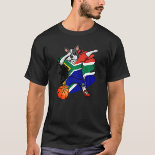 Dabbing Französischer Bulldog Südafrika Basketball T-Shirt