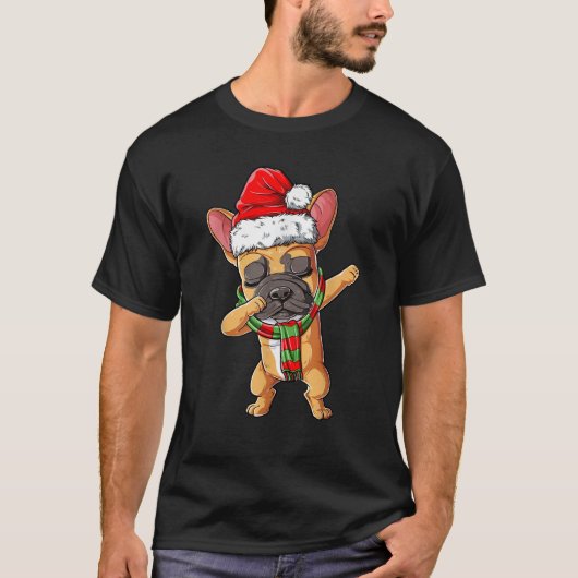 Dabbing French Bulldog Santa Christmas Gifts Kids T-Shirt (Vorderseite)