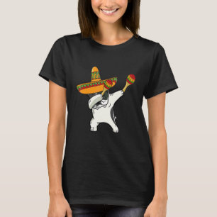 Dabbing French Bulldog Sombrero Mexican Cinco De m T-Shirt