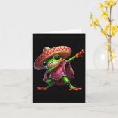 Dabbing Frog Sombrero Poncho Cinco De Mayo Mexican Karte (Gelbe Blume)