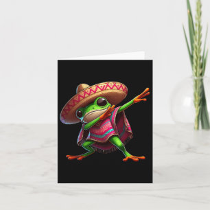 Dabbing Frog Sombrero Poncho Cinco De Mayo Mexican Karte