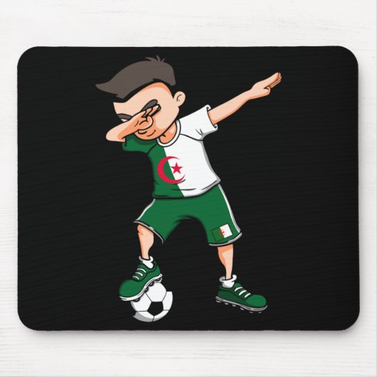 Dabbing Fußball Junge Algerien Fußball Fan Jersey Mousepad (Vorne)