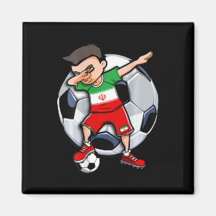 Dabbing Fußball Junge Iran Fußball Fans Trikot ira Magnet