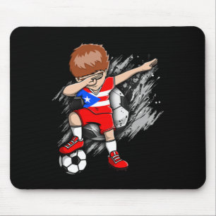 Dabbing Fußball Junge Puerto Rico Fans Trikot Puer Mousepad