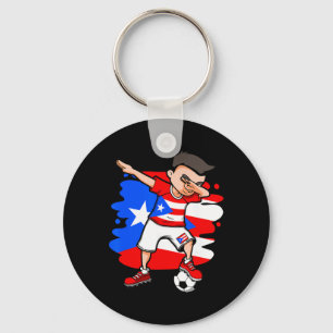 Dabbing Fußball Junge Puerto Rico Fans Trikot Puer Schlüsselanhänger