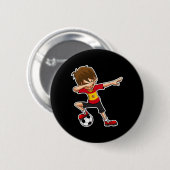 Dabbing Fußball Junge Spanien Trikot, spanische Ki Button (Vorne & Hinten)