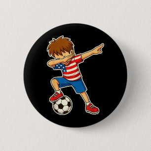 Dabbing Fußball Junge USA Vereinigte Staaten Junge Button