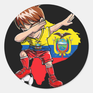 Dabbing Fußball Kolumbien Trikot Junge kolumbianis Runder Aufkleber