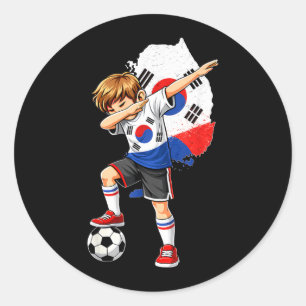 Dabbing Fußball Südkorea Trikot Junge Südkorea Runder Aufkleber