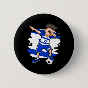 Dabbing Fußballjunge - Israel Trikot israelischer  Button