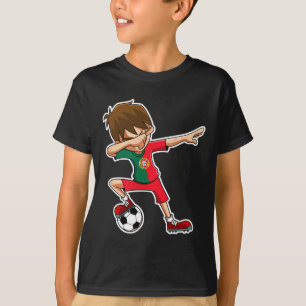 Dabbing Fußballjunge Portugal Trikot Portugiesisch T-Shirt