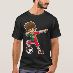 Dabbing Fußballjunge Portugal Trikot Portugiesisch T-Shirt