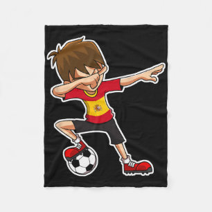 Dabbing Fußballjunge Spanien Trikot, spanische Kin Fleecedecke