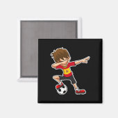 Dabbing-Fußballjunge Spanien-Trikot, spanische Kin Magnet (Vorderseite/Rückseite)