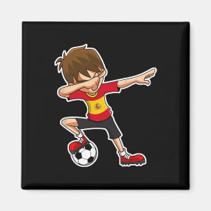 Dabbing-Fußballjunge Spanien-Trikot, spanische Kin Magnet