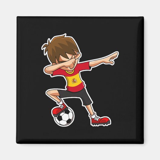 Dabbing-Fußballjunge Spanien-Trikot, spanische Kin Magnet (Vorne)