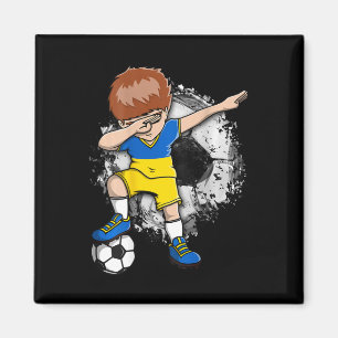 Dabbing Fußballjunge - Ukraine Trikot Ukrainischer Magnet