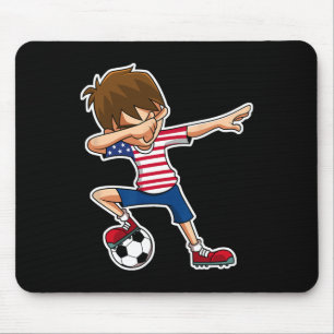 Dabbing Fußballjunge USA-Shirt Vereinigte Staaten Mousepad